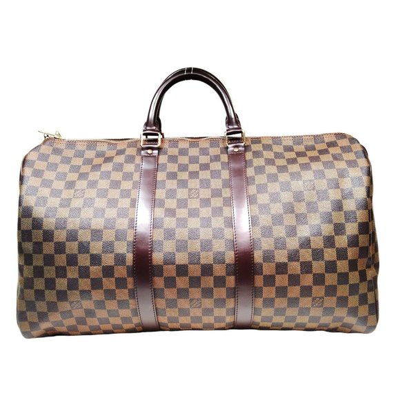 347855F V Louis Vuitton Travel Bag Keepall 50 Brown Damier - Picture 1 of 9
